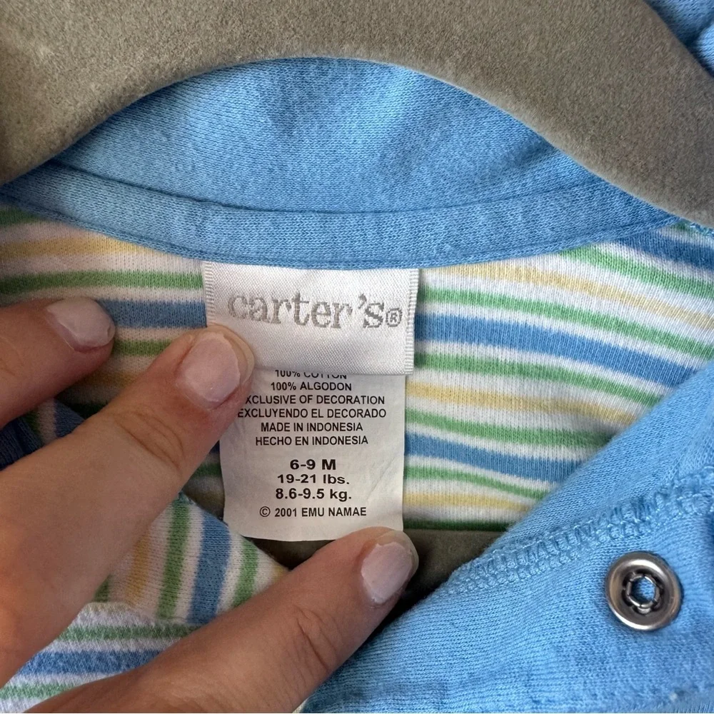 Vintage‎ Carter’s 2001 Baby 100% Cotton Lion Striped Footed Sleeper 6-9 months